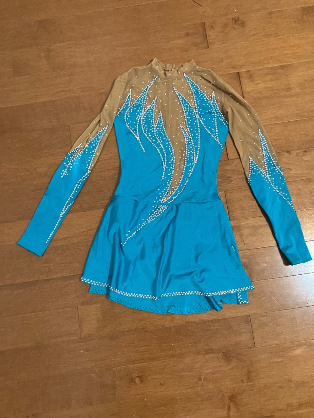 Kids (10-12) Blue Figure Skating Dress